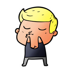 cartoon model guy pouting