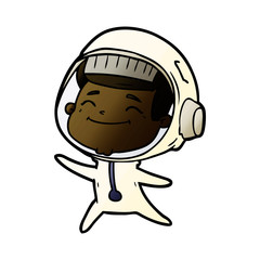 happy cartoon astronaut