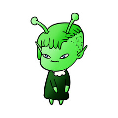 cute cartoon alien girl