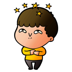cartoon amazed boy