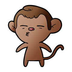 cartoon suspicious monkey