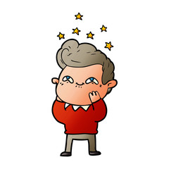 cartoon excited man