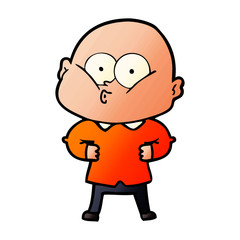 cartoon bald man staring