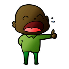 cartoon shouting bald man