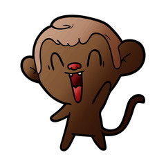 cartoon laughing monkey