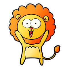 happy cartoon lion