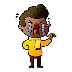 Fototapeta premium cartoon crying man