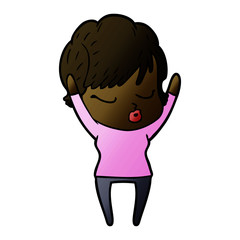 cartoon woman with eyes shut
