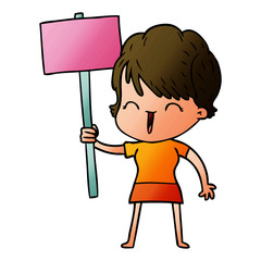 cartoon laughing woman