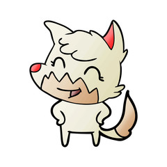 happy cartoon fox