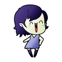 cute cartoon happy vampire girl