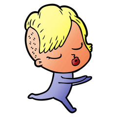 cartoon pretty hipster girl