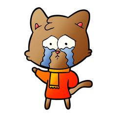 cartoon crying cat