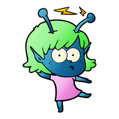cartoon alien girl