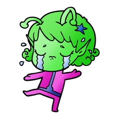 cartoon crying alien girl
