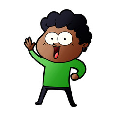 Obraz premium cartoon happy man