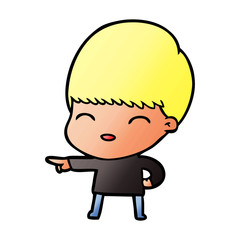 happy cartoon boy