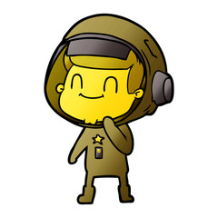 happy cartoon astronaut