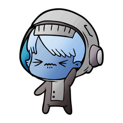 cartoon astronaut woman