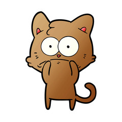 cartoon nervous cat