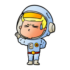 Fototapeta premium cartoon stressed astronaut