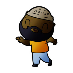 Naklejka premium cartoon bearded man