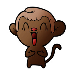 cartoon laughing monkey