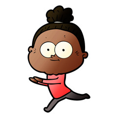 cartoon happy old woman