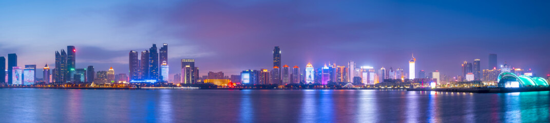 Urban architectural landscape and Qingdao skyline