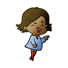 cartoon girl pulling face