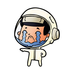 cartoon crying astronaut