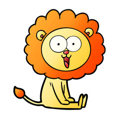 happy cartoon lion