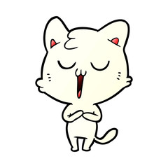 Fototapeta premium cartoon cat singing
