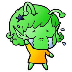 cartoon crying alien girl
