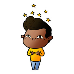 cartoon excited man
