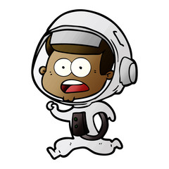 cartoon surprised astronaut