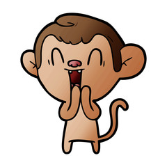 cartoon laughing monkey