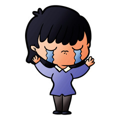 cartoon woman crying
