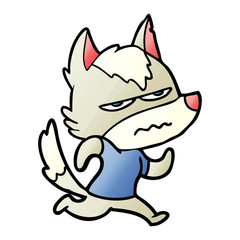 cartoon annoyed wolf