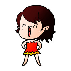 cute cartoon happy vampire girl