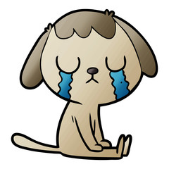 cute cartoon dog crying
