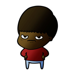 annoyed cartoon boy