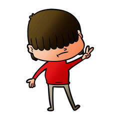 Obraz premium cartoon boy with untidy hair