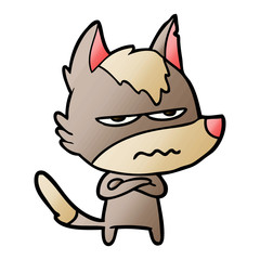 cartoon annoyed wolf