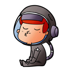 cartoon confident astronaut