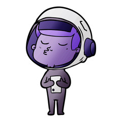 cartoon confident astronaut