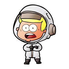 cartoon surprised astronaut