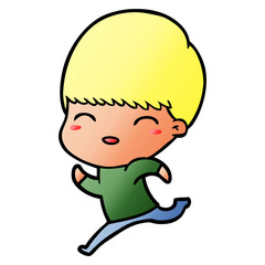 happy cartoon boy