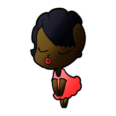 cartoon pretty hipster girl