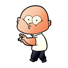 cartoon bald man staring